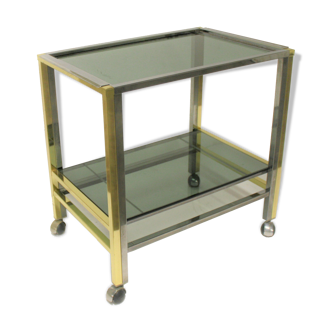 Brass and chrome two tier trolley bar, 1970