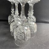 10 Bohemian cut crystal wine glasses