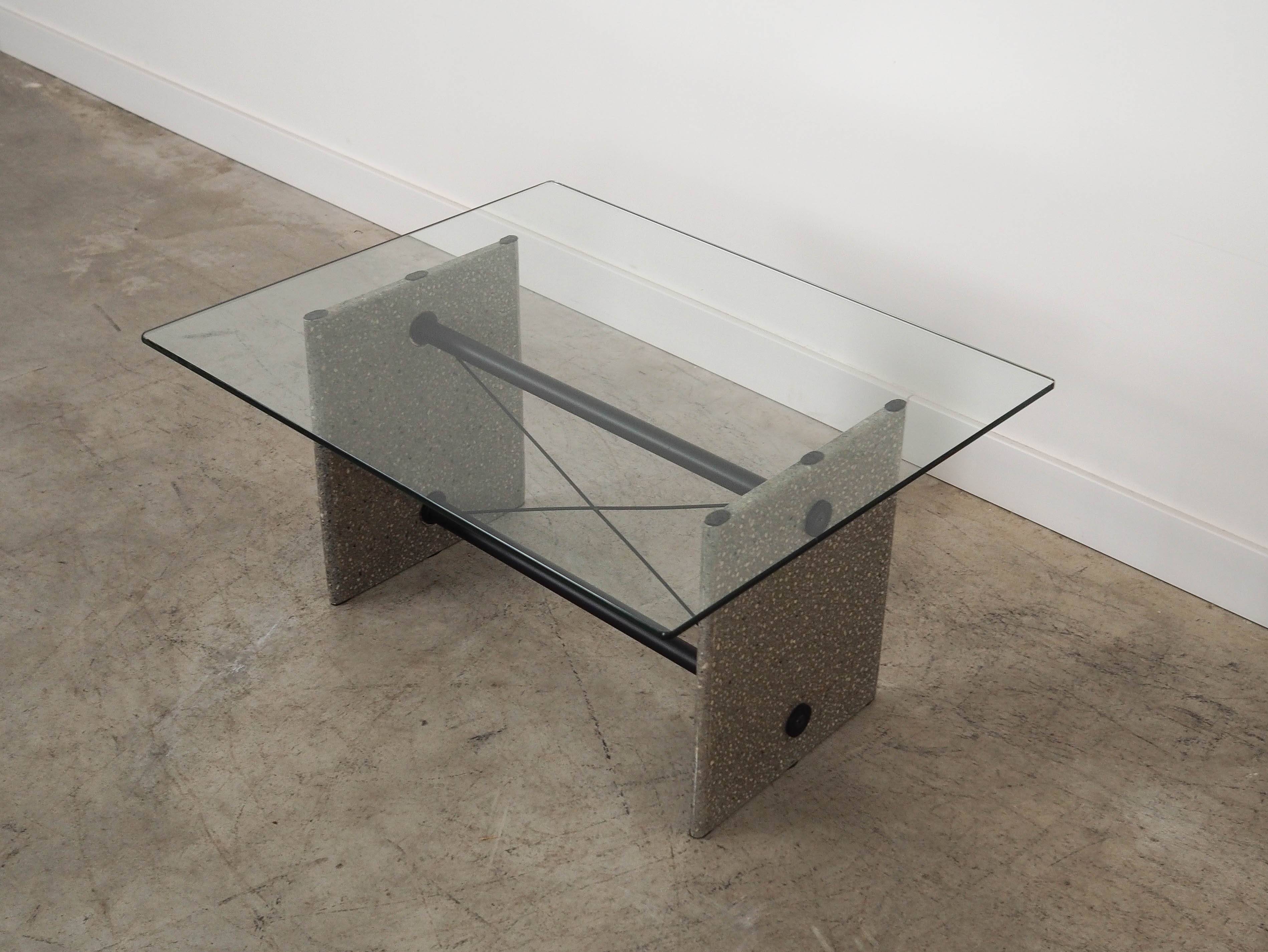 Glass coffee table, Italian design, 1960s, made in Italy