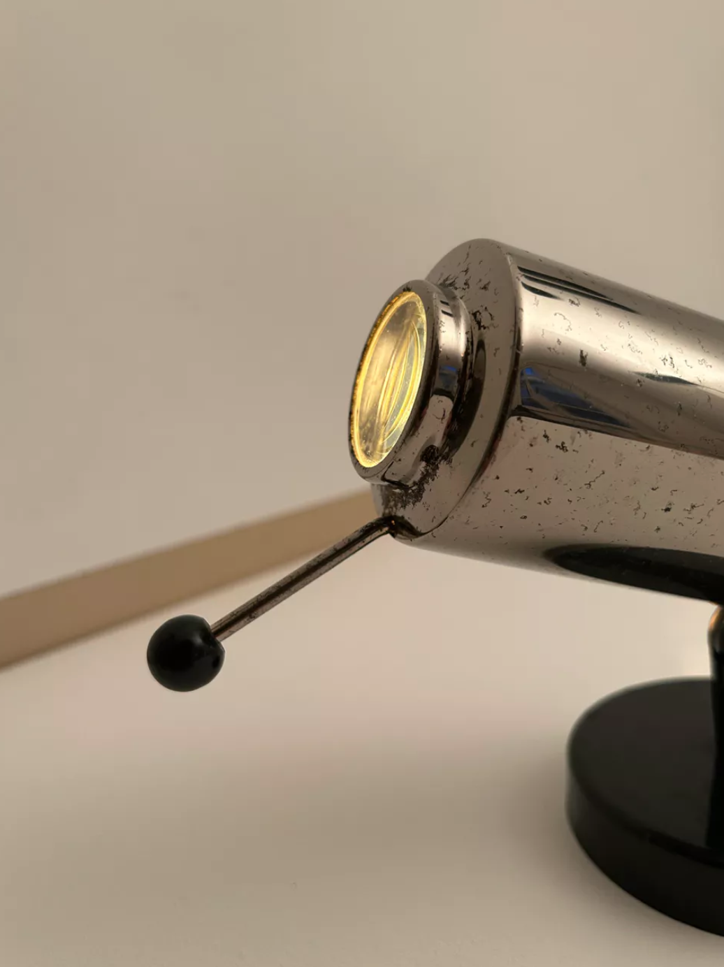 Vintage Zodiac wall lamp by Jacques Biny, chrome and black, Lita 1950