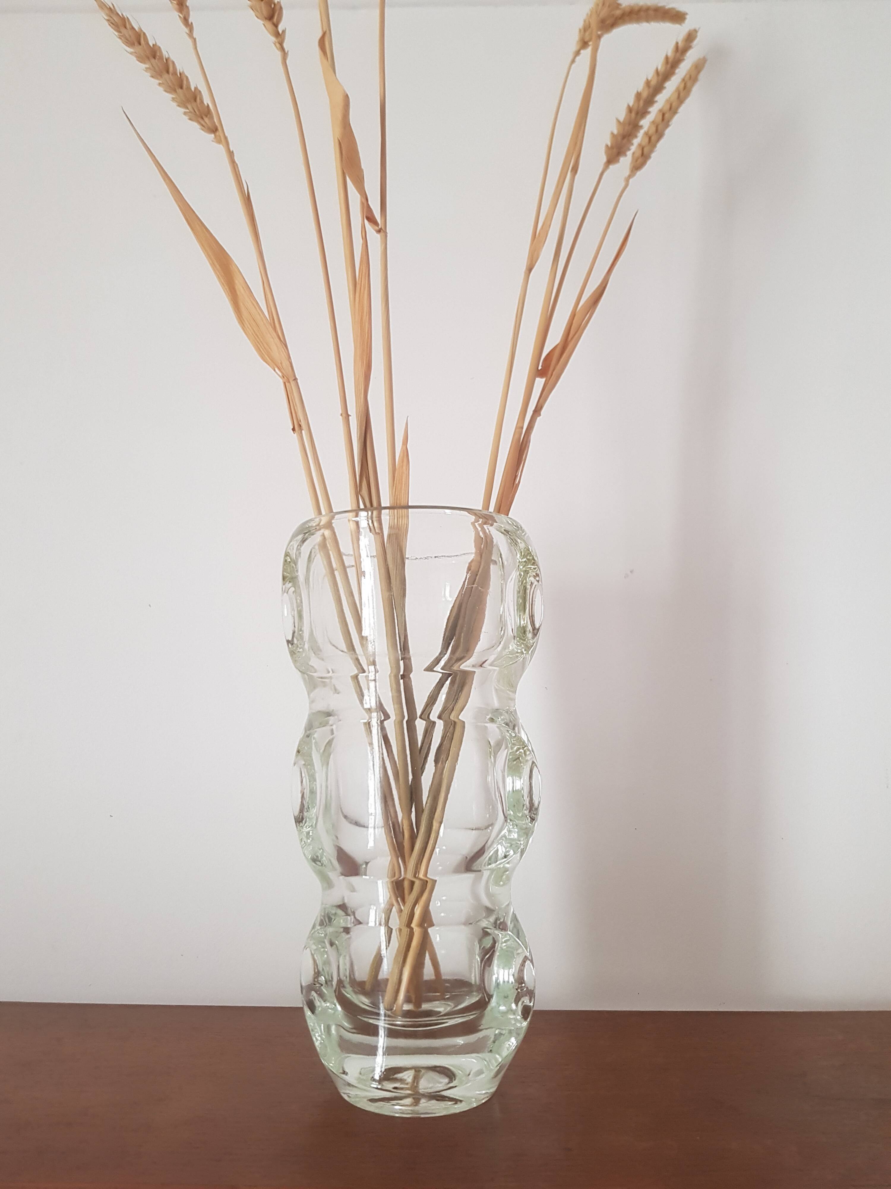 70s molded glass vase