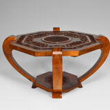 Colonial Art Deco carved coffee table circa 1930