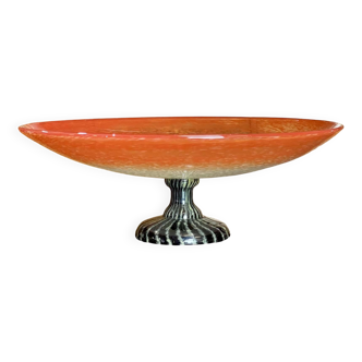 Art Deco glass paste shower foot cup signed Schneider, work from the 1930s