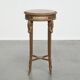 Antique French side table with a gold-coloured wooden frame and marble top