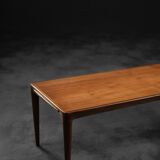 Vintage classic mid-century scandinavian danish modern rosewood coffee table with pull-out black top
