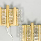 HANS-AGNE JAKOBSSON. Pair of wall lights, glass/brass