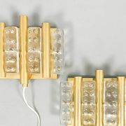 HANS-AGNE JAKOBSSON. Pair of wall lights, glass/brass