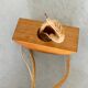 Scandinavian design chandelier pendant, rope, opaline and pine, from the 1980s