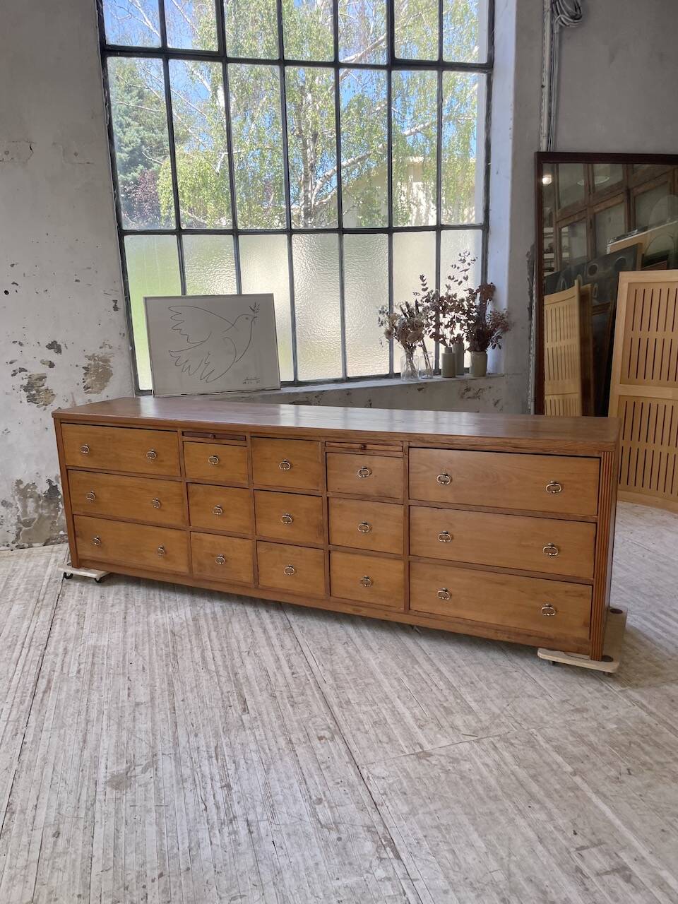 XXL golden oak craft furniture from the 50s