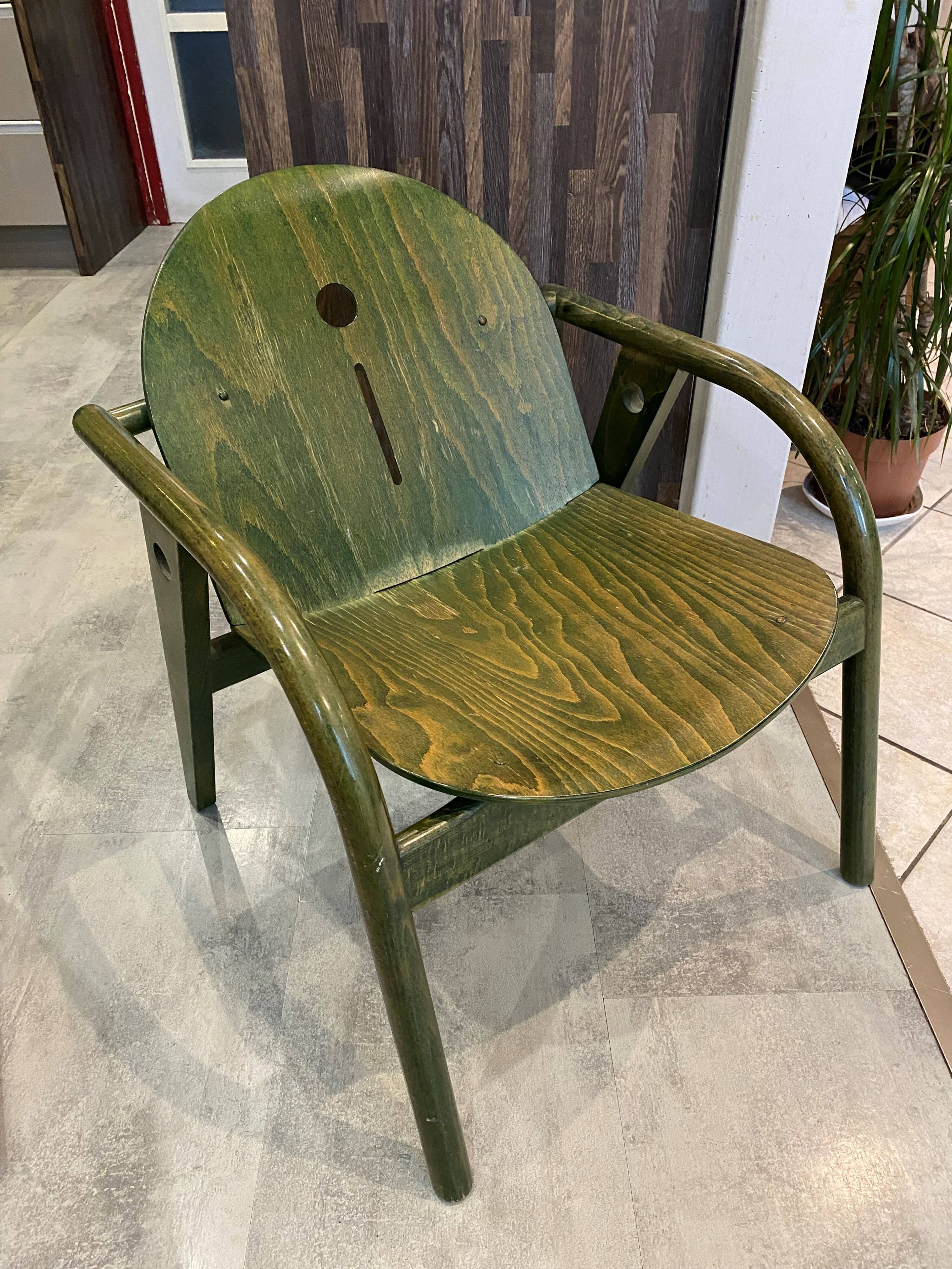 Fauteuil Baumann vert, années 70
