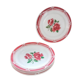 Lot of 6 flat plates Digoin Sarreguemines Badonvillier model Cibon