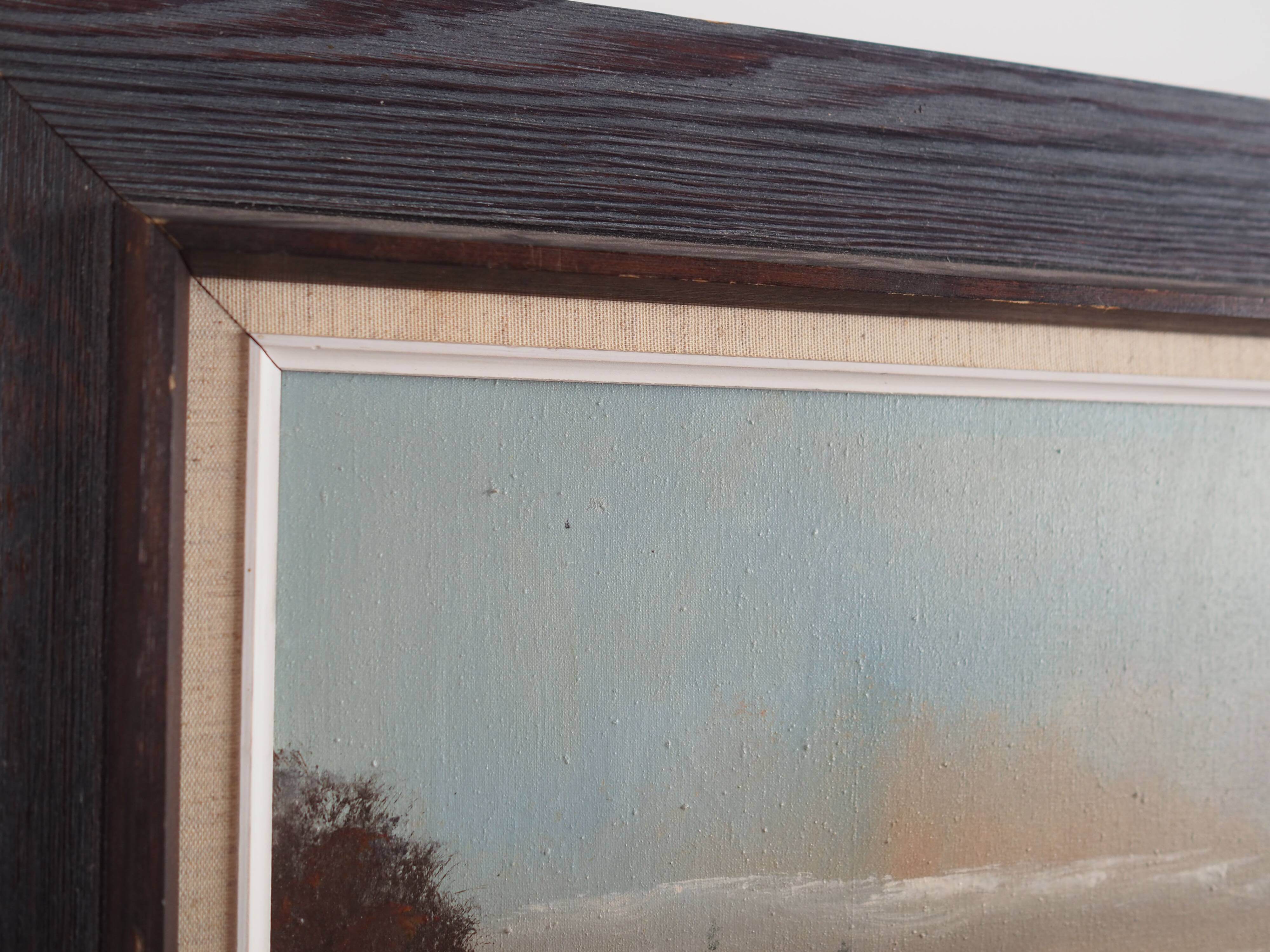 Painting „The Farmhouse on the Side”, Scandinavian design, 1970s