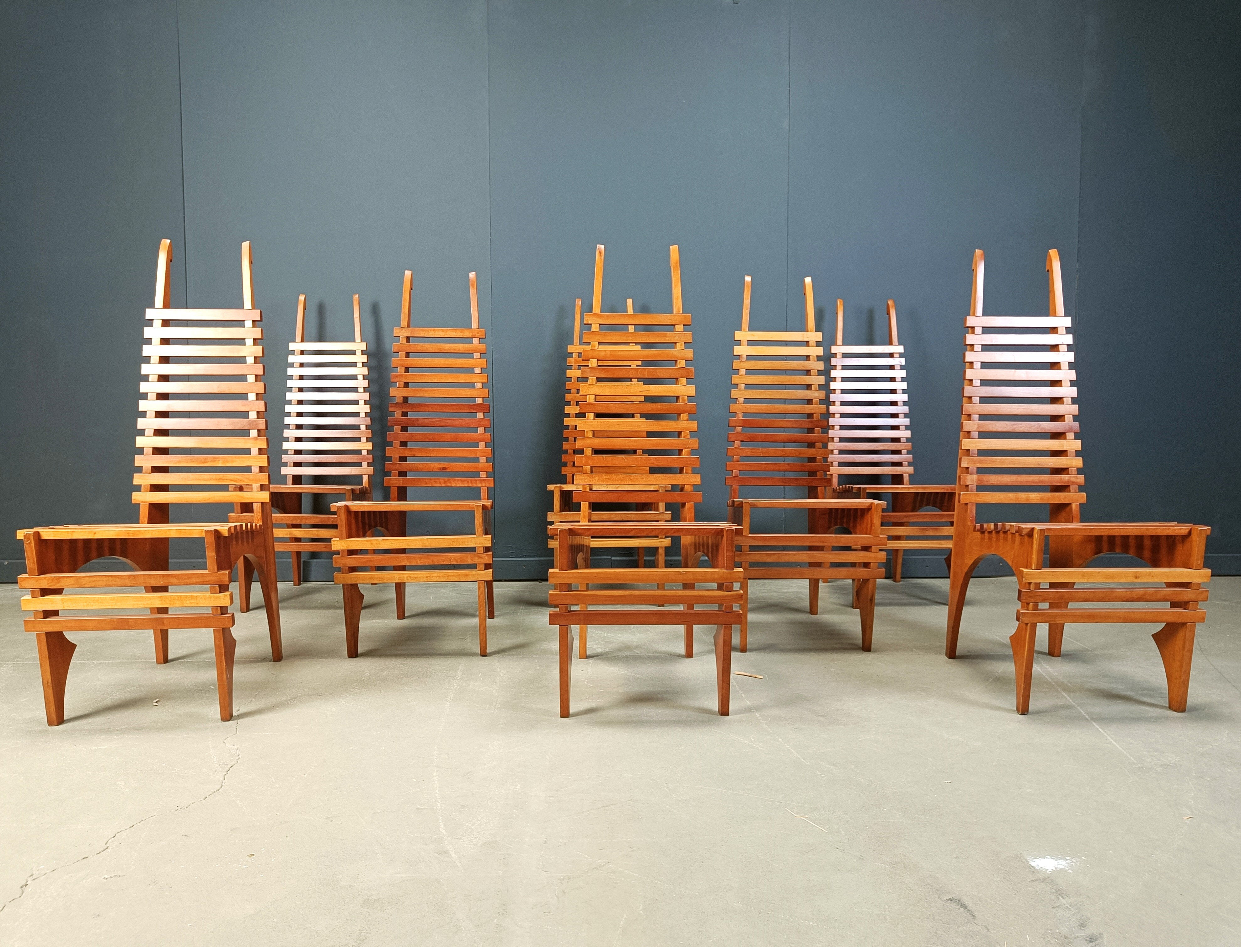 Chaises de salle à manger 'Calcar' postmodernes par Benoit Lange, années 1990.