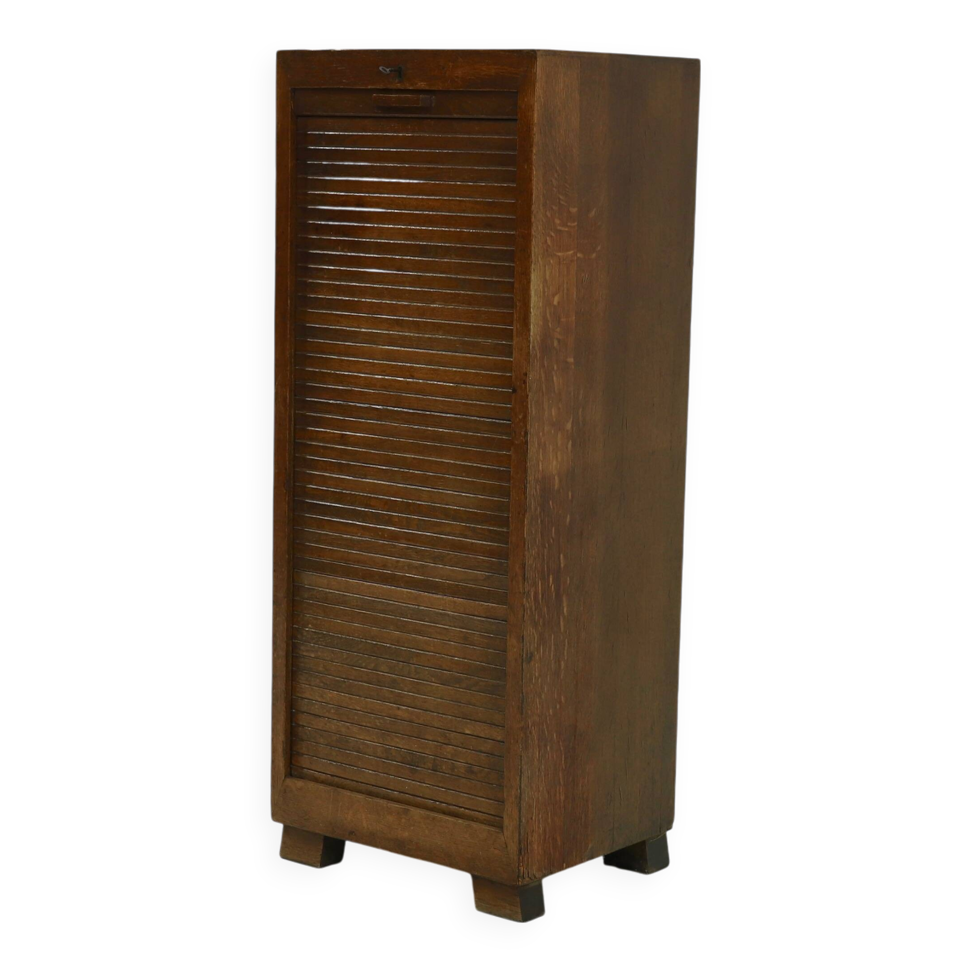 Amsterdam School Art Deco Tambour Door Cabinet 1920s