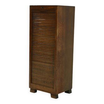 Amsterdam School Art Deco Tambour Door Cabinet 1920s