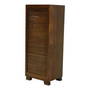 Amsterdam School Art Deco Tambour Door Cabinet 1920s