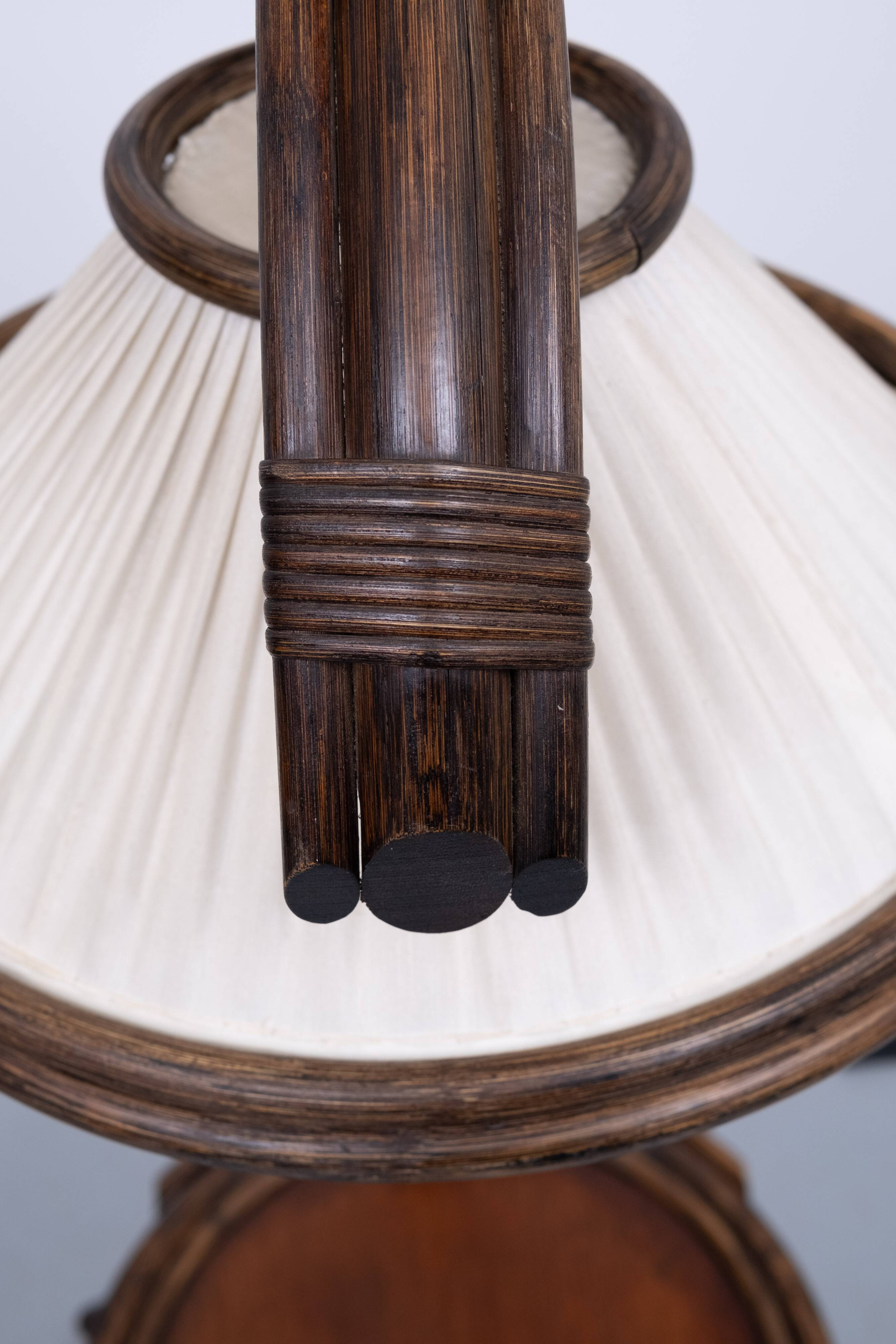 Fantastic Rattan Floor lamp and table 1970s