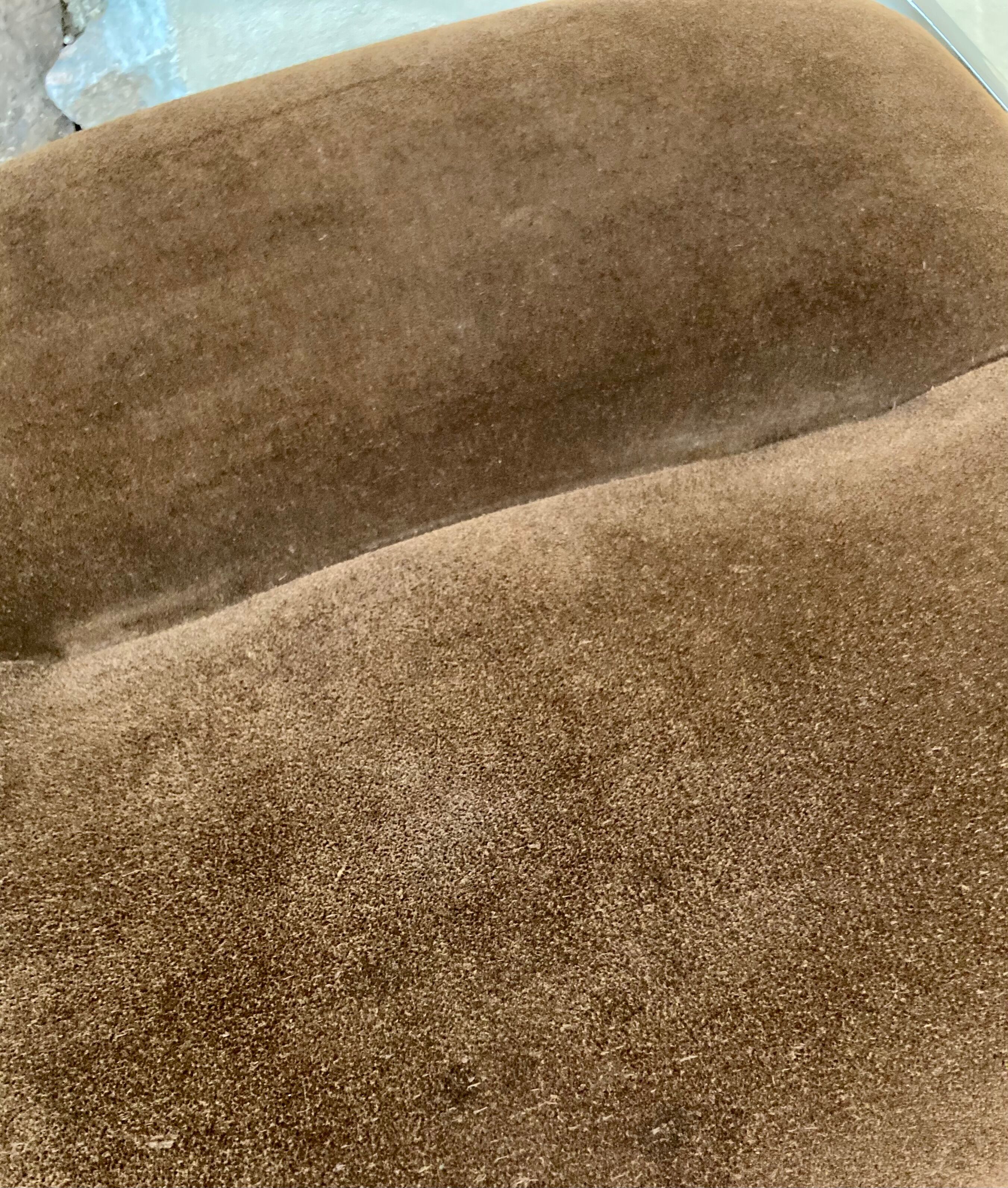 Set of 4 chairs chrome and suede 70s