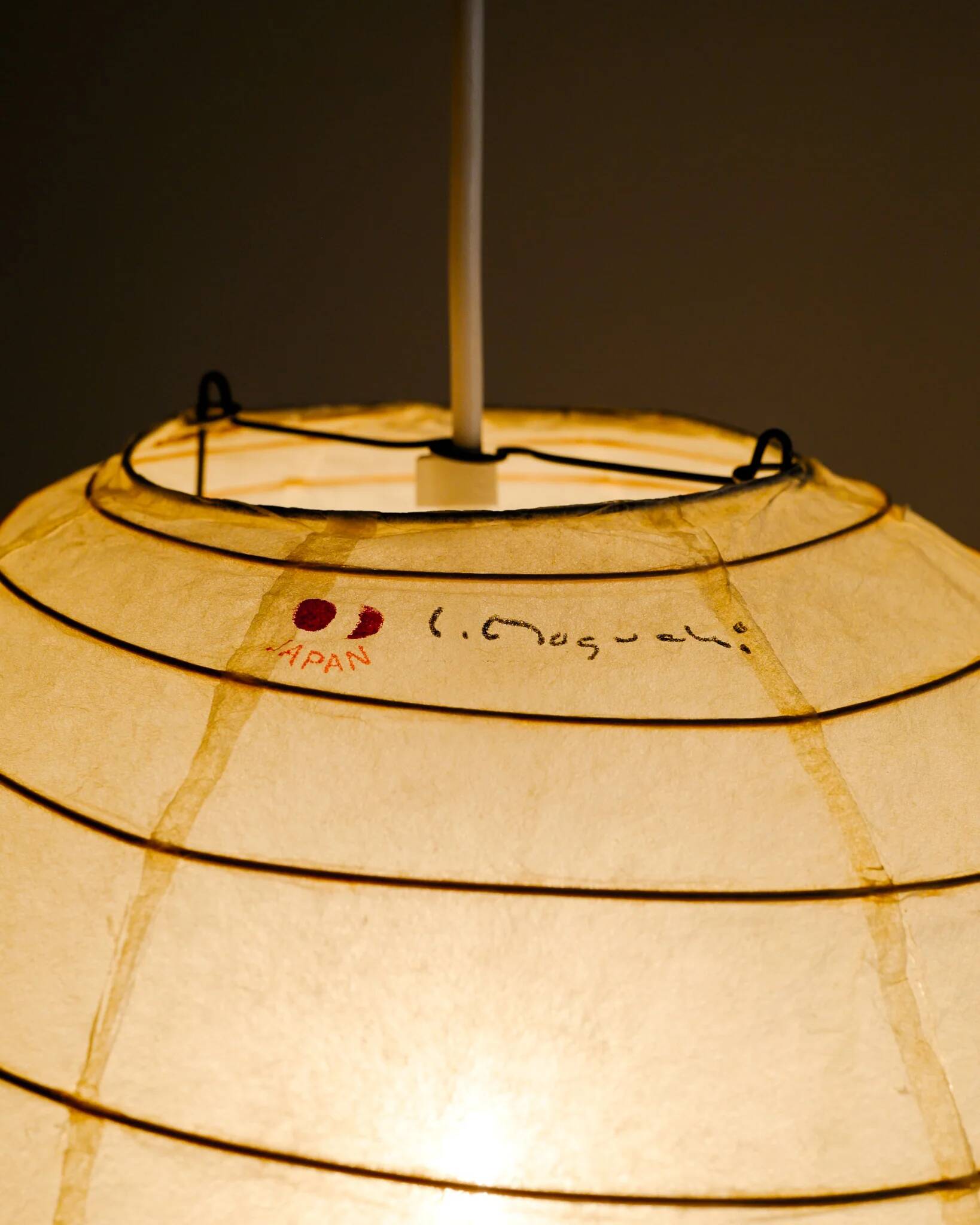 Vintage Mid Century "30D" Paper Ceiling Pendant Lamp by Isamu Noguchi