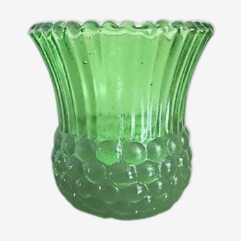 Very small green vase bottle