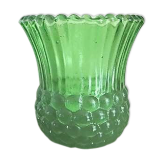 Very small green vase bottle