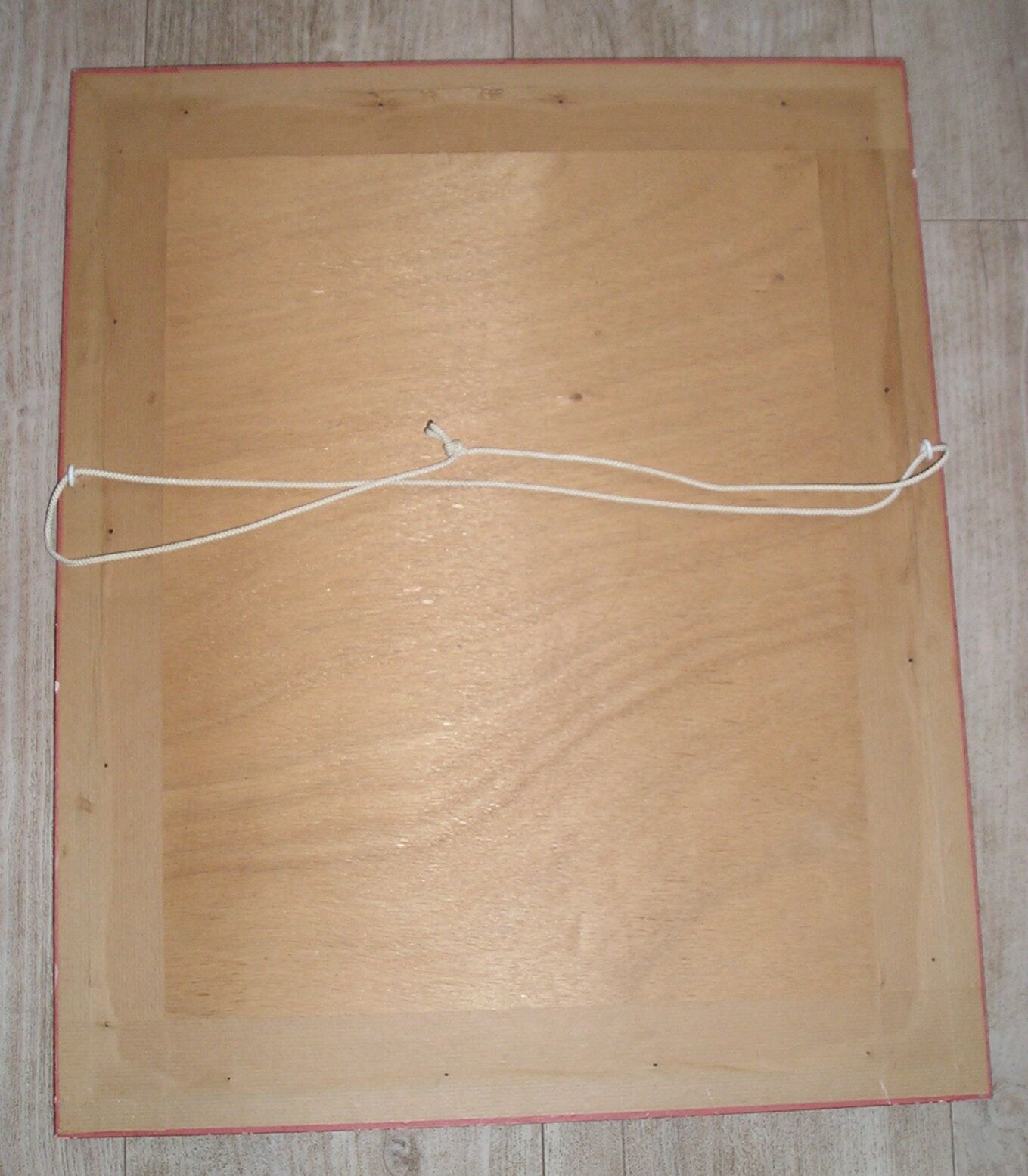 Contemporary wooden mirror enhanced with 2 brass frames 45x54cm