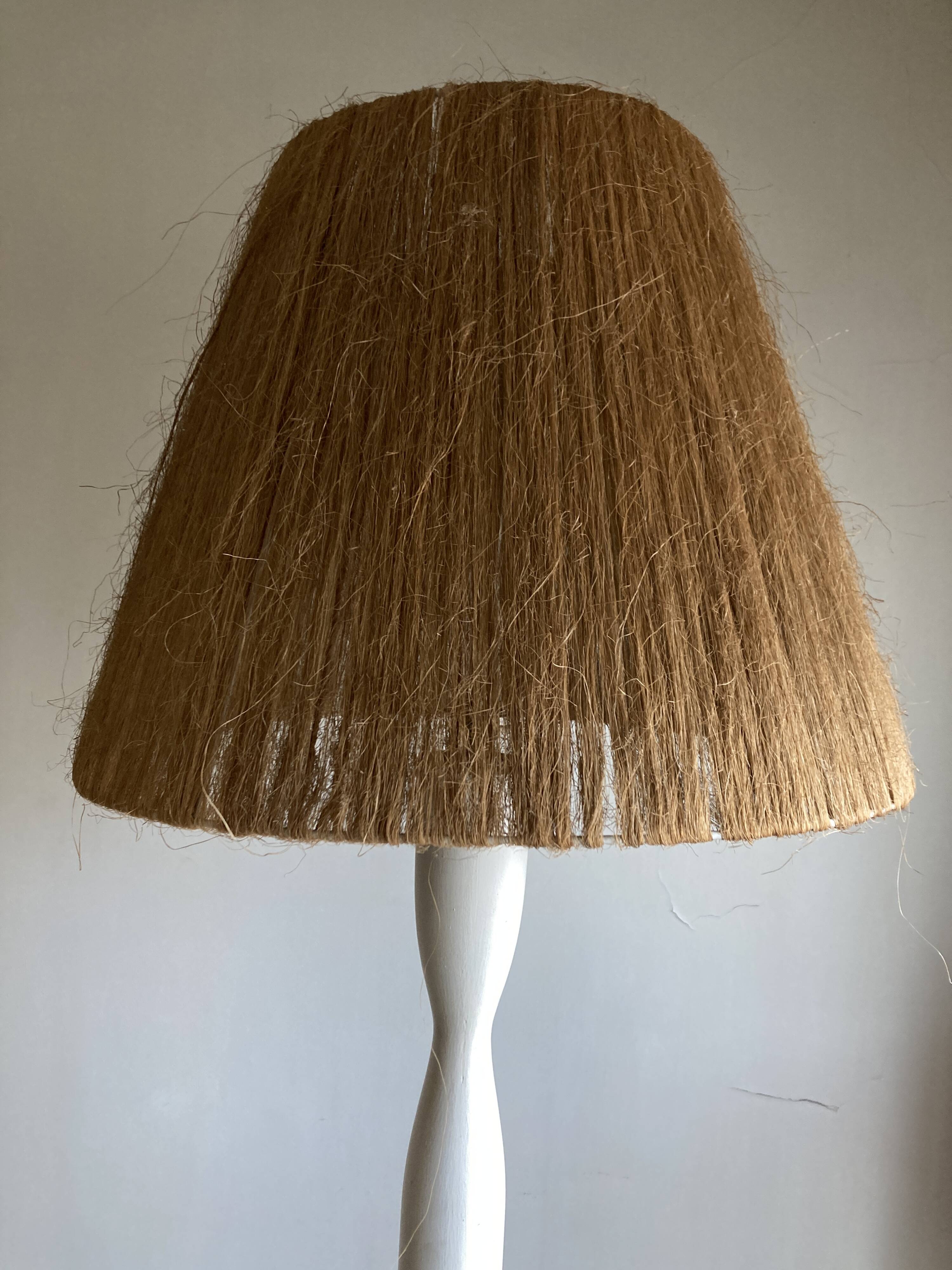 Lampadaire art déco 1950 bois et corde