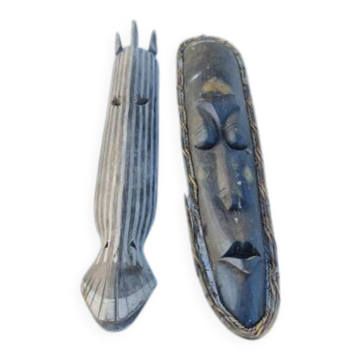 2 masques bois Afrique