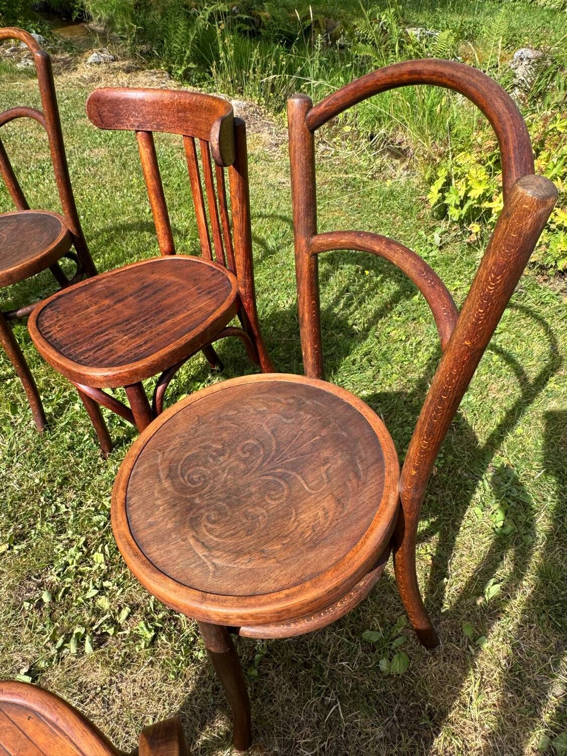 Set of 6 Thonet and Fishel bistro chairs, early 20th century