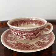 Cup and saucer Burgenland Villeroy and Boch burgundy