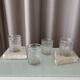 Set of 4 Vintage Ice Textured Shot Glasses / Tealight Holders