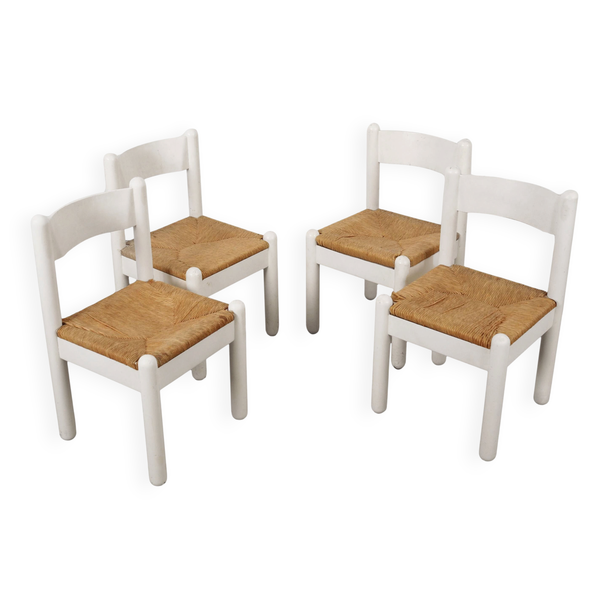 Set of four beechwood chairs, Italian design, 1980s, made in Italy