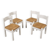 Ensemble de quatre chaises en hêtre, design italien, années 1980, fabriquées en Italie.