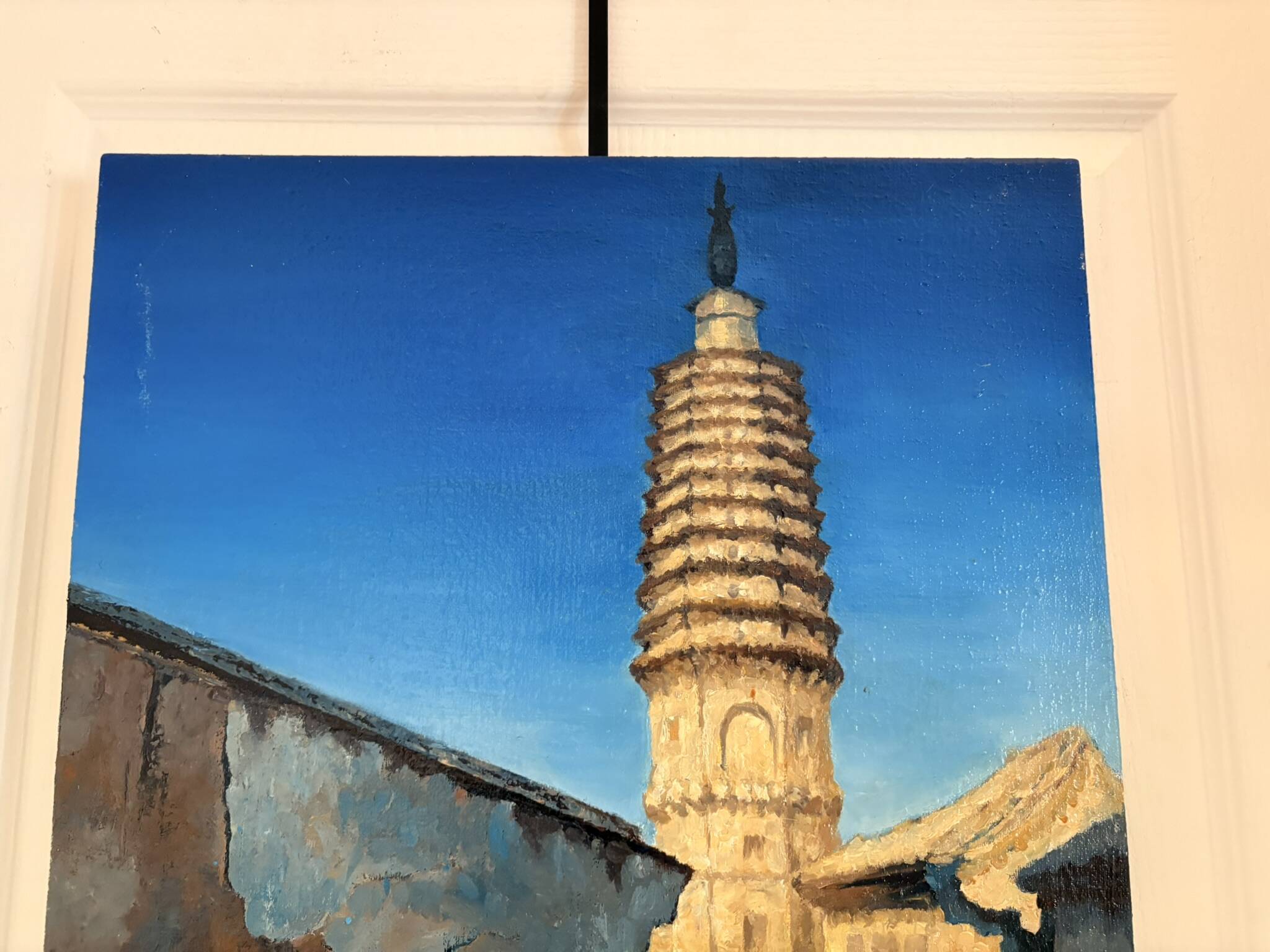 Tableau Peinture Asiatique Temple Jueshan Chinois Mythe Wukong