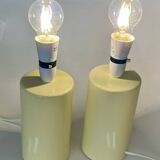 Paire de lampes anglaises céramique jaune