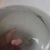 Danish glass vase in grey-black. Signed with the artist's monogram.