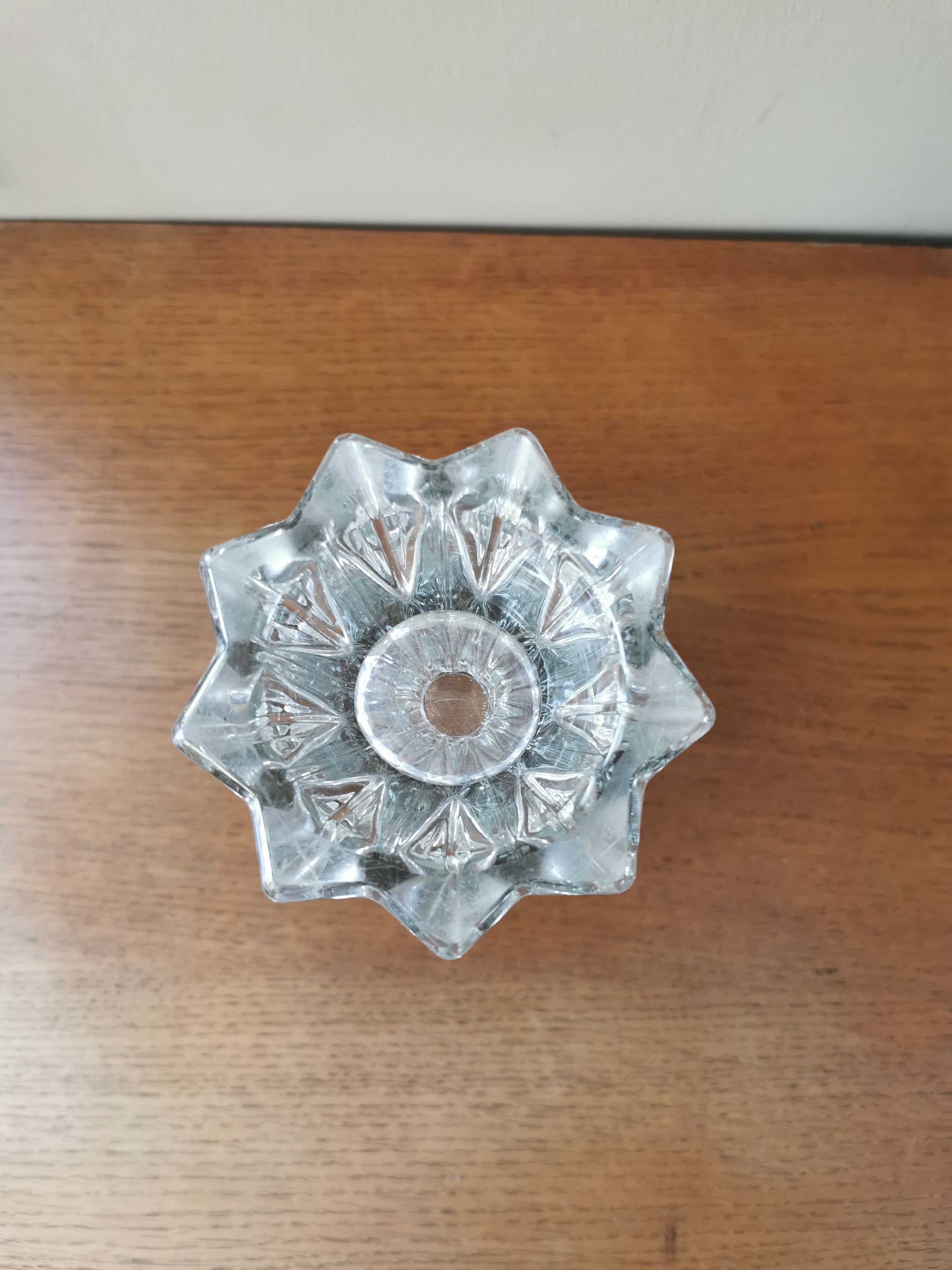 Vintage origami style crystal vase