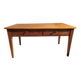 Pine farmhouse table ● Honey patina & Zebra grain