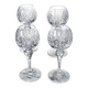 4 lead crystal wine glasses with slender baluster stems.