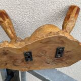 Brutalist coat rack in elm wood