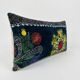 Housse de coussin brodée vintage 28x51 cm