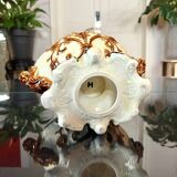 Glazed Earthenware Planter - Barbotine Early 20th Century - Ochre and Blue