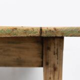 Grande table de ferme rustique en bois d'orme, France vers 1800