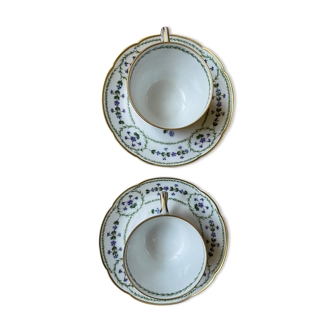 Set of two cups Bernardaud Limoge porcelain