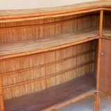 Rattan bar with 3 vintage stools