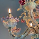 Venetian Rezzonico chandelier in multi-colored Murano glass, circa 1900