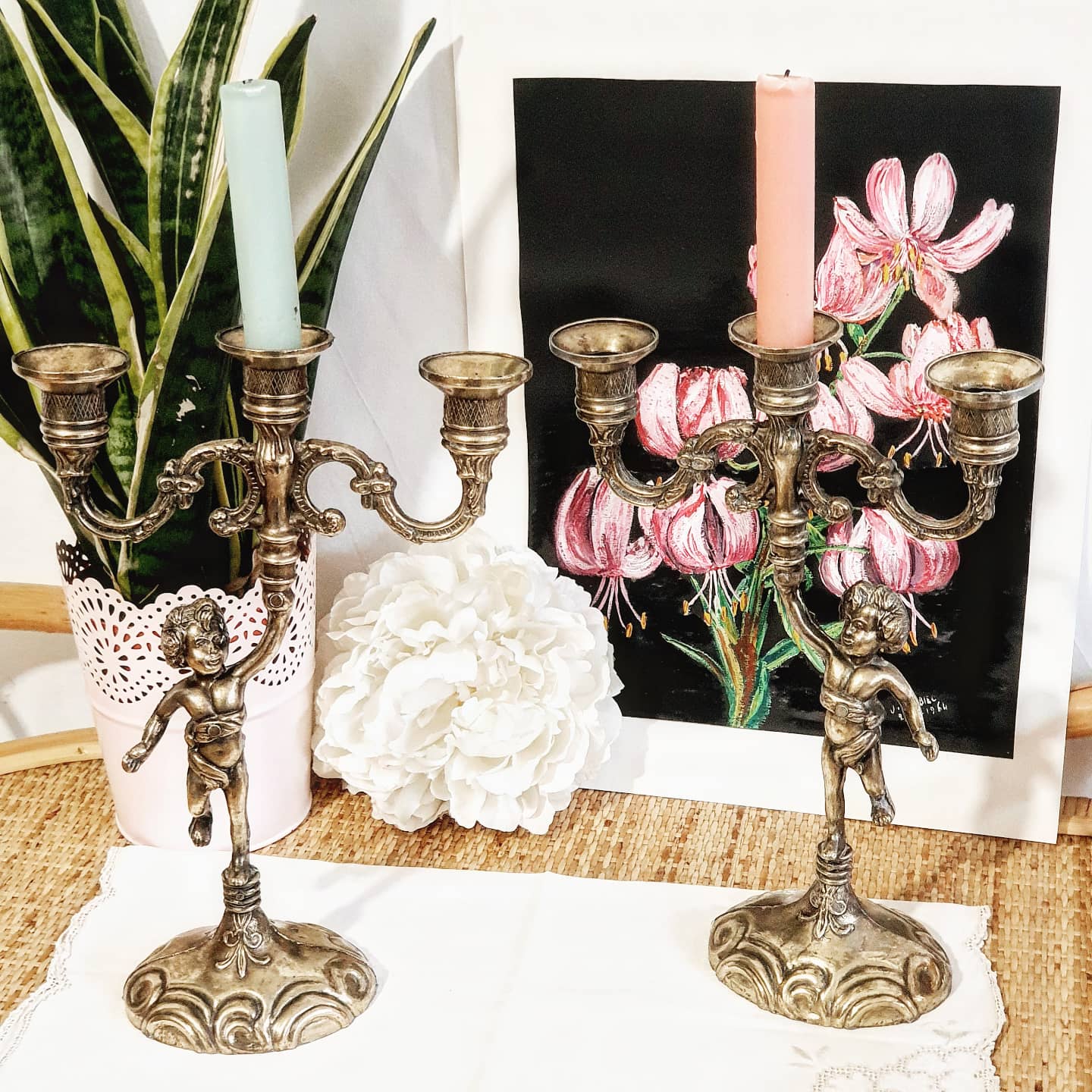 Chandeliers in golden regulated angels