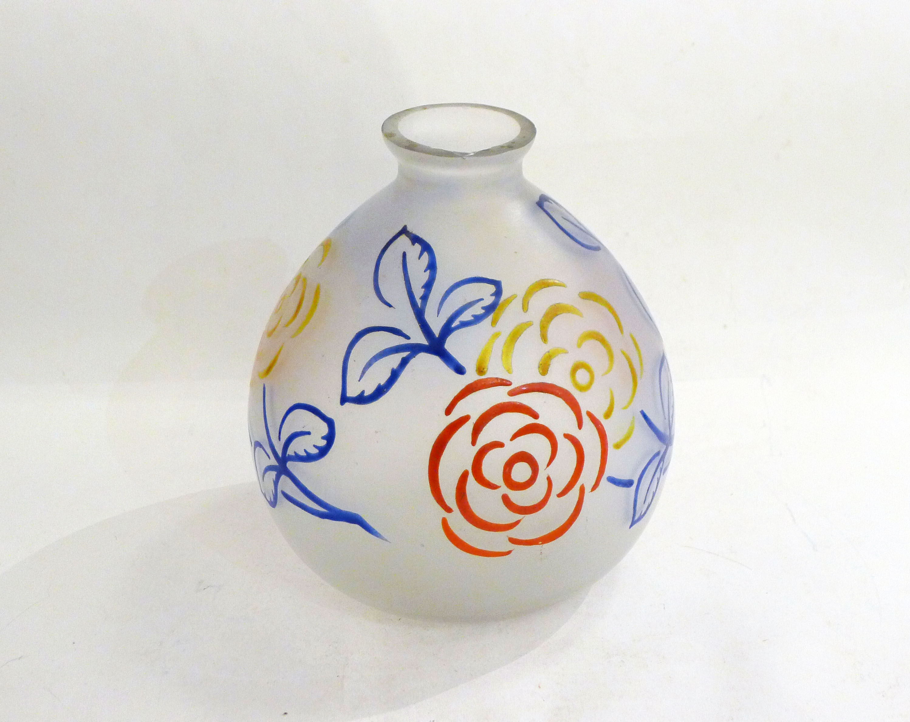 Art Deco vase in primary colors