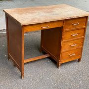 Bureau américain en bois avec 5 tiroirs