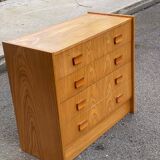 Scandinavian wardrobe with 2 sections in oak from the 1970s.